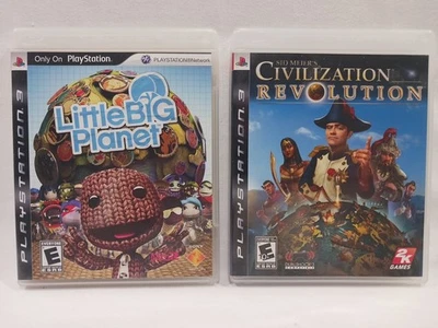 Sid Meier's Civilization Revolution + LittleBigPlanet Sony Playstation 3 PS3 Lot - Image 1 of 4