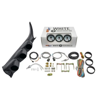 Medidores de temperatura GlowShift W7 Boost EGT Trans + cápsula para 00-06 Chevy Silverado Duramax Foto 1 de 4