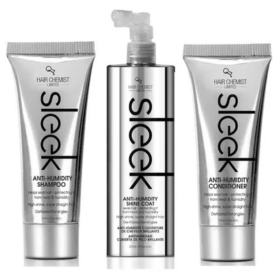 Hair Chemist Sleek Anti-humidity Set: Shampoo, Conditioner &Coat Shine