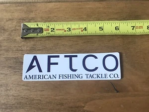 Aftco Logo Fish Fishing  Tackle Fly Fishing Outdoor Blue White Sticker/Decal  6” - Picture 1 of 1