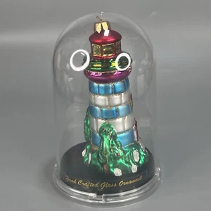 Designer Studio Handcrafted Glass Unique Treasure Ltd Series Lighthouse Ornament - Picture 1 of 8