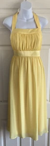 Dessy Collection sunflower yellow halter neck dress - size 14 - Silk/Cotton - Picture 1 of 5