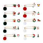 10 Sets Christmas Fur Ball Pin Badges Holiday Brooch Gift Clothing