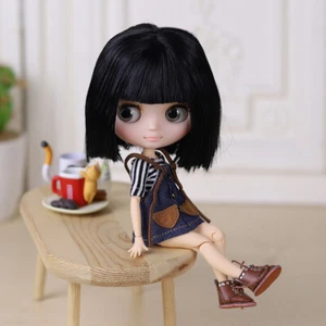 8" Middie Blyth Doll Joint matte face black bob hair Doll Hand gesture gift - Picture 1 of 7