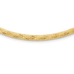 14k Yellow Gold Flat 4.00mm Reversible Omega 17.25 in Necklace - Picture 1 of 5