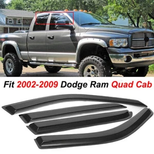 For 2002-2009 Dodge Ram Quad Cab 1500 2500 3500 Window Visors Sun Rain Guards - Picture 1 of 11