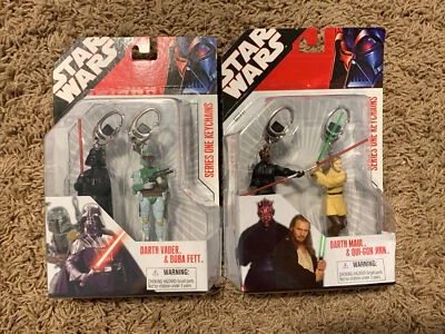 Star Wars Series One Keychains Darth Vader, Boba Fett, Darth Maul, Qui-Gon Gin - Image 1 of 4