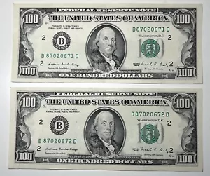 1988 Two $100 Hundred Dollar Bill Federal Reserve Note New York, NY Vintage Old - Picture 1 of 14