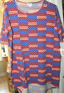 LuLaRoe Irma Americana Manga Corta Pequeño Nuevo con Etiqueta - Imagen 1 de 1
