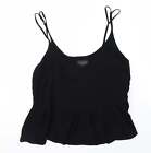 Topshop Womens Black Viscose Basic Blouse Size 8 Round Neck