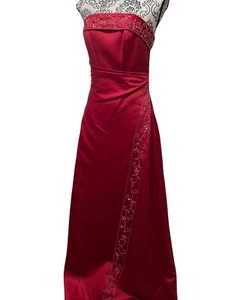 House of Wu abito formale rosso donna taglia 8 senza spalline maxi nuovo - Foto 1 di 11