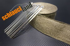 Produktbild - 10m Titan Hitzeschutzband 75mm 1400°C  + 10 Kabelbinder *** Heat Wrap cable tie