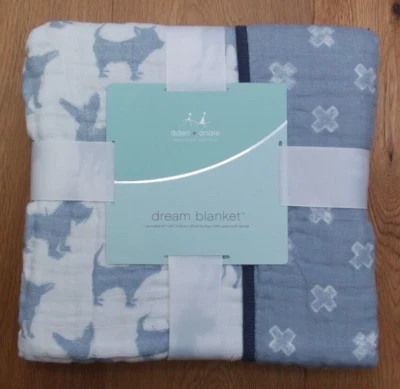 Cobertor de sonho HTF Aden Anais bebê 4 camadas algodão musselina ~ Waverly Pup - Imagem 1 de 3