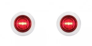 1 1/8" 3 LED Dual Function Mini Red LED Light Lamp Bezel Clearance Markers Pair - Picture 1 of 6