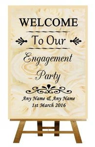 Rosen Verlobung Party Personalisiert Hochzeit Schild / Poster - Bild 1 von 8