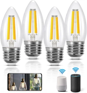 Lampadine Smart Wifi E27 Alexa Lampadine Vintage C35 4.5W Edison Lampadina Wifi - Foto 1 di 12