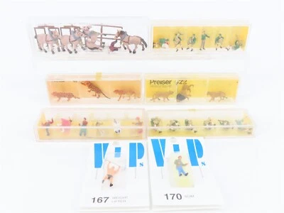 Lote de 8 pacotes de bonecos HO Preiser & Merten animais, músicos e mais - Imagem 1 de 4