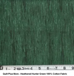 Hunter Green Smooth Heather Print 100% Cotton Fabric sold by the 1/4 yard - Picture 1 of 1