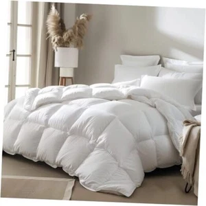 Feather Down Comforter Full/Queen Size, Ultra Fluffy Queen/Full White - Picture 1 of 7