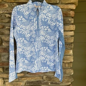 Tommy Bahama Damen 1/4 Reißverschluss strukturiert Golf Tennis Polo Pullover Jacke M Neu mit Etikett - Bild 1 von 5