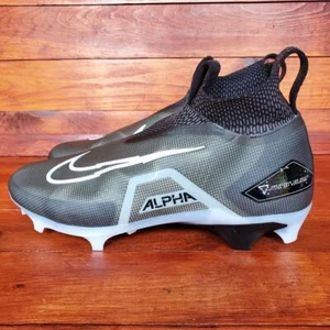 Nike Alpha Menace Elite 3 Cleats Flyknit Black Sz 10.5 CT6648-001 New Football - Picture 1 of 7