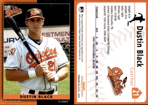 Dustin Black 2007 Grandstand Bluefield Orioles #4 Card *AutographDen*