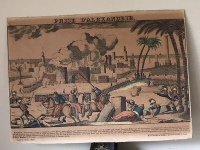 19 世纪古董法国拿破仑·波纳帕特印刷版 - PRISE D'ALEXANDRIE — 第 1/4 张图片