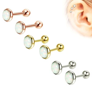 3X Set 16G Steel Opal Bar Barbell Ear Cartilage Tragus Helix Studs Body Piercing - Picture 1 of 8