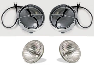 NEW! 1965 - 1966 - 1967 Mustang GT Fog Light Lamps Housings Bulbs Set of 2, Pair - Picture 1 of 12