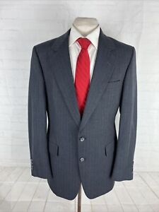 Hart Schaffner Marx Men's Dark Gray/Navy Blue Striped Suit 41R 34X32 $1,498