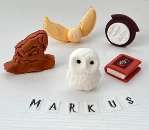5x Personalised Cake Toppers Set Kids Birthday Supplies Edible Glue Extra Gift - Picture 1 of 10