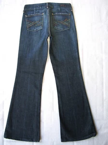 Citizen of Humanity Kate Low-Waist Full Leg Flare Jean Sz 25 Blue Distressed L29 - Picture 1 of 9