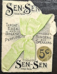 Sen-sen Gum Package With 1/8c Battleship Proprietary Revenue 1899 - Picture 1 of 2
