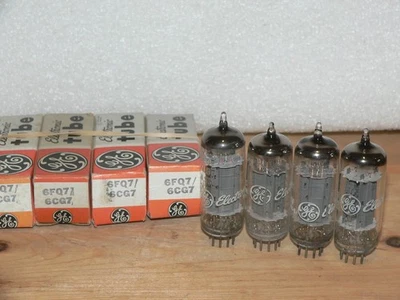 4 tubos nuevos en caja GE 6CG7/6FQ7 (EE. UU.) PRUEBA BUENO-cuádruple #2 Foto 1 de 3