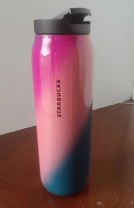 Starbucks Drink Beverage 2022 Summer Pink Blue Ombre Stainless Vacuum Insulated - Picture 1 of 7