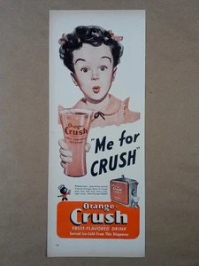 1940s ORANGE CRUSH Soft Drink Soda Pop Glass Girl Fun Vintage Poster Print Ad - Picture 1 of 1