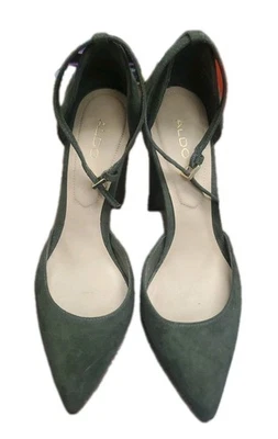 ALDO Gamuza Verde Oliva Puntera Cerrada Tacón Talla 7 Foto 1 de 4