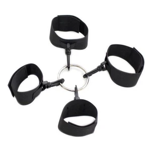 Bondage Slave Hog Tie Handcuffs Wrist Ankle Cuffs Open Leg Straps Restraint BDSM - Picture 1 of 9