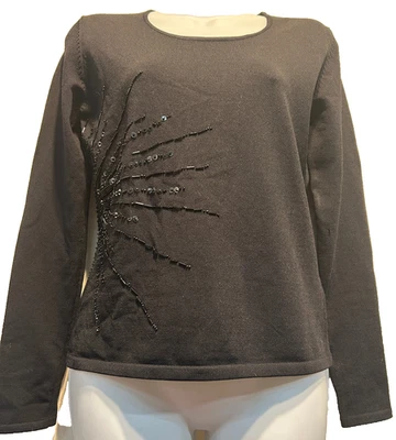 Nuevo sin etiquetas SUÉTER TOP MICHELLE NICOLE elegante tejido con cuentas rayón/nylon M Envío gratuito Foto 1 de 4