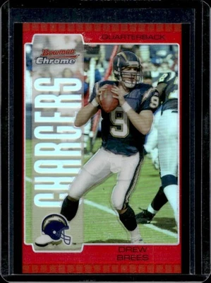 Bowman Chrome Drew Brees 2005 refractor rojo #5 cargadores Foto 1 de 2