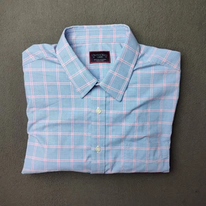 UNTUCKit Hemd Herren Large blau rosa kariert Kelowna Knopfleiste Stretch Langarm - Bild 1 von 12