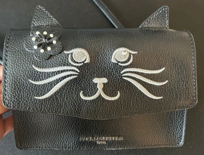 KARL LAGERFELD - Paris Cat Kitty Black Crossbody Bag Purse - RARE - Image 1 of 4