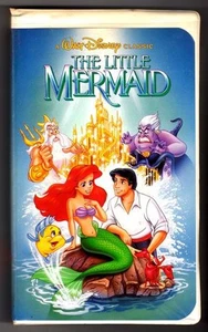 VTG WALT DISNEY CLASSICS BLACK DIAMOND VHS TAPE 1989 BANNED COVER LITTLE MERMAID - Picture 1 of 5
