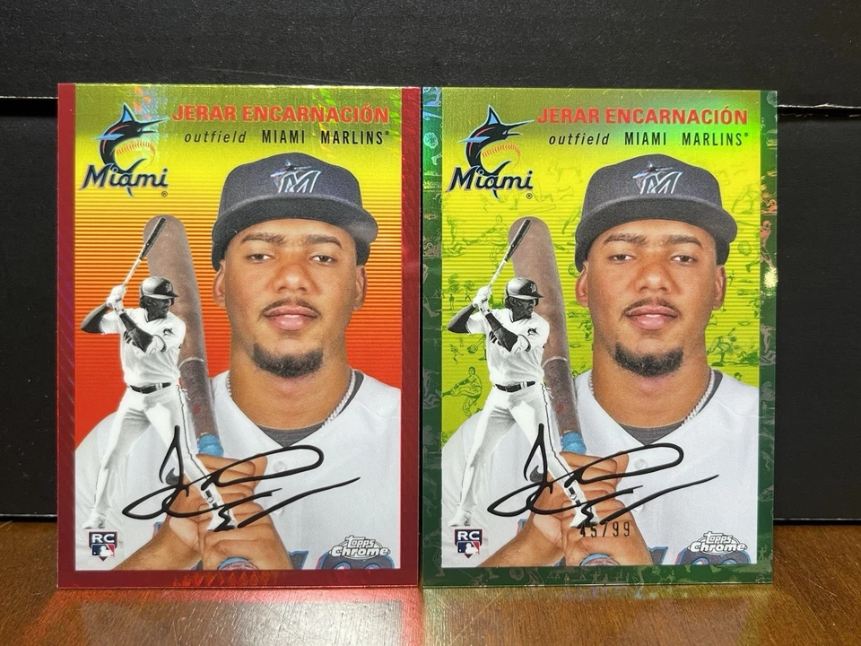 Jerar Encarnacion 2023 Topps Chrome Platinum RC #30 - Marlins RC /5 & /99 - Image 1 of 1