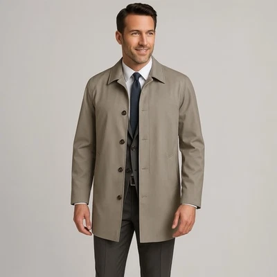 Gabardina Wilke Rodriguez para hombre L ligera chaqueta minimalista de longitud media Foto 1 de 4