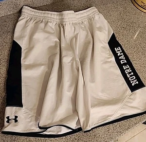 '14 '15 Under Armour ~ Notre Dame weiße Fußballshorts ~ Team Issued ~ Größe XL - Bild 1 von 5