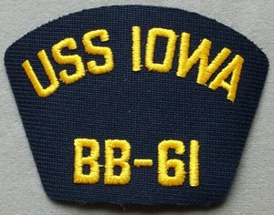 US Navy Cap Patch USS Iowa BB - 61 Battleship - Picture 1 of 1