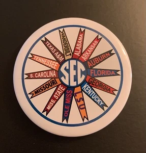 SEC 2.25" Conference Button College Football Southeastern Pinwheel Pin LSU Tiger - Picture 1 of 11