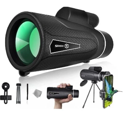 Monocular Telescope 12x50, with Tripod, Phone Adapter, Carrying Case, Shockproof - Image 1 of 4