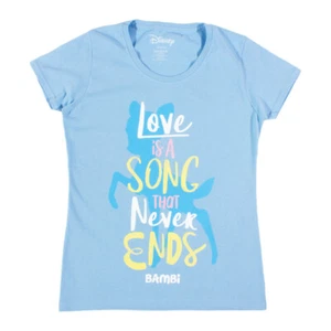 Disney's "Bambi" Blue Love Is A Song Ladies T-Shirt - Picture 1 of 6